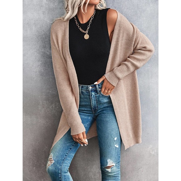 BohoGypsyDreamer.com Sweaters - Drop Shoulder Duster Cardigan sweater tan